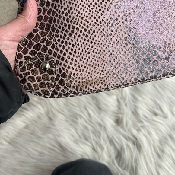 Nine West Women’s Pink and Brown Snake Skin Patterned Shoulder Bag - Picture 3 of 6